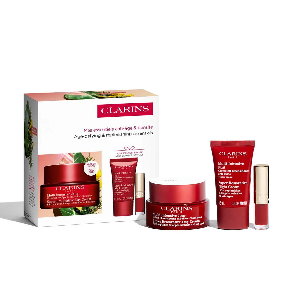 Clarins Multi-Intensive poklon set (dnevna krema + noćna krema + ulje za usne)