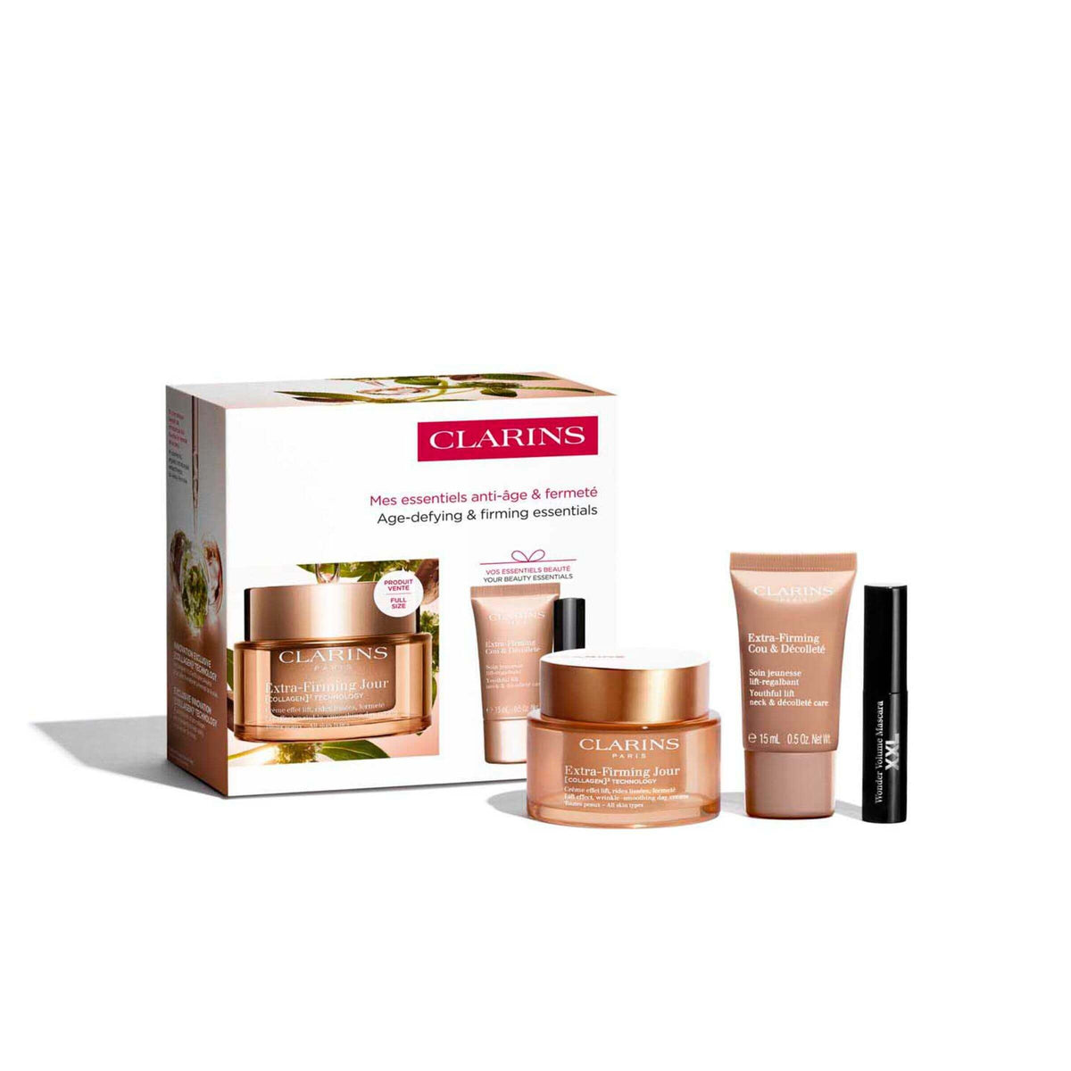 Clarins Extra-Firming poklon set (dnevna krema + krema za vrat i dekolte + maskara)