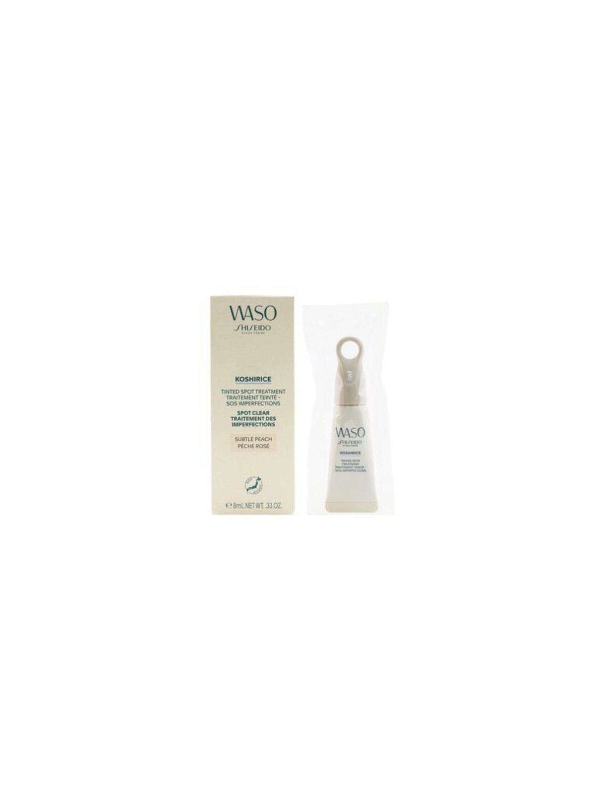 SHISEIDO WASO TINTED SPOT TREATMENT 8 ML + POKLON SHISEIDO TOALETNA TORBICA