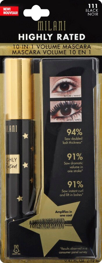 Milani Highly Rated 10-in-1 Volume maskara