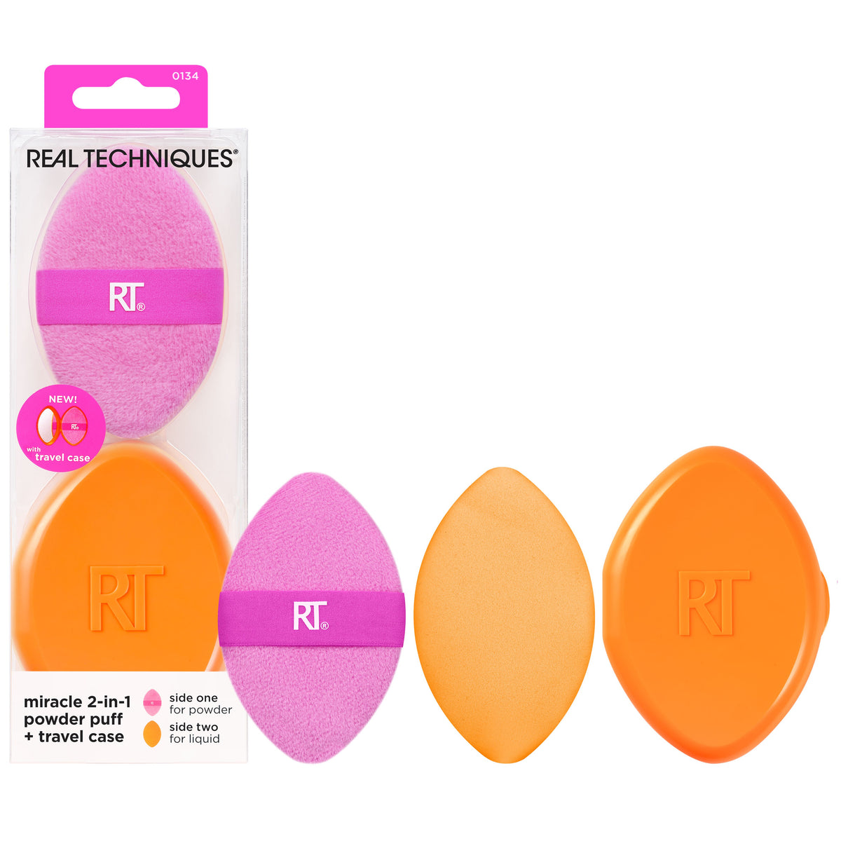 Real Techniques Miracle 2-in-1 Powder Puff spužvica za puder s putnom kutijicom