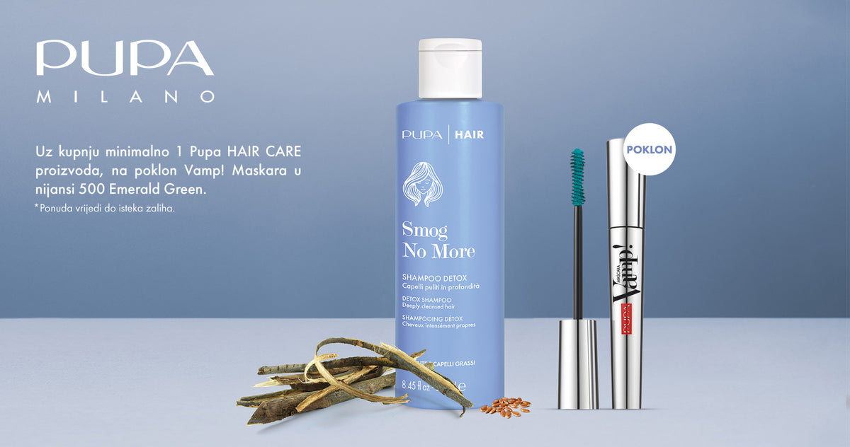 Pupa Milano: uz kupnju minimalno 1 Pupa Hair Care proizvoda na poklon Vamp! maskara u nijansi 500 Emerald Green. Ponuda vrijedi do isteka zaliha.